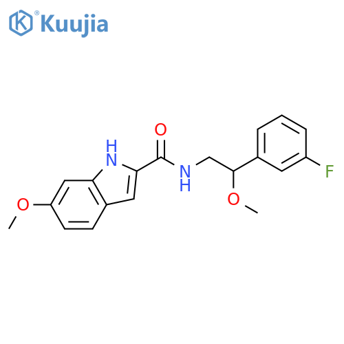 N-[2-(3-fluorophenyl)-2-methoxyethyl]-6-methoxy-1H-indole-2-carboxamide structure