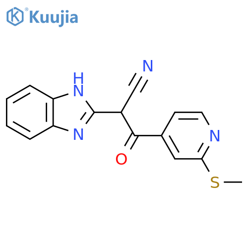 2-(1H-1,3-benzodiazol-2-yl)-3-[2-(methylsulfanyl)pyridin-4-yl]-3-oxopropanenitrile structure