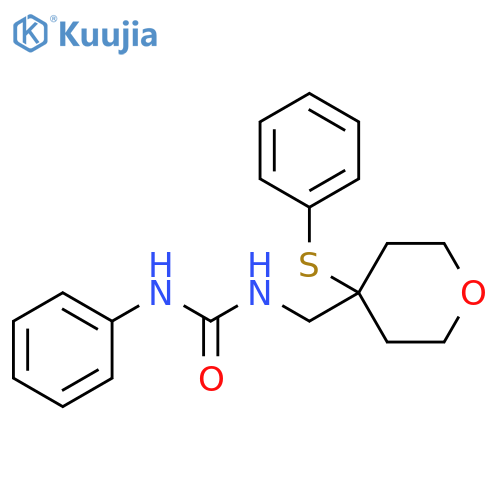1-phenyl-3-{[4-(phenylsulfanyl)oxan-4-yl]methyl}urea structure