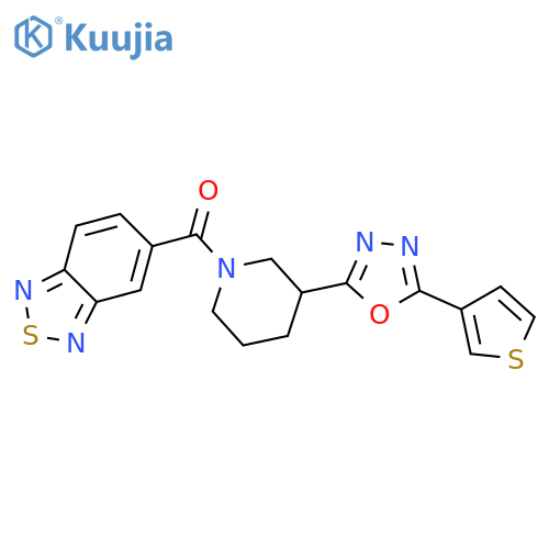 5-{3-[5-(thiophen-3-yl)-1,3,4-oxadiazol-2-yl]piperidine-1-carbonyl}-2,1,3-benzothiadiazole structure