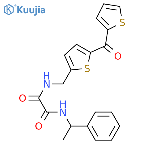 N'-(1-phenylethyl)-N-{[5-(thiophene-2-carbonyl)thiophen-2-yl]methyl}ethanediamide structure