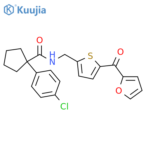 1-(4-chlorophenyl)-N-{[5-(furan-2-carbonyl)thiophen-2-yl]methyl}cyclopentane-1-carboxamide structure