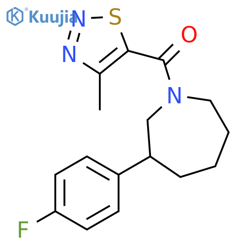 3-(4-fluorophenyl)-1-(4-methyl-1,2,3-thiadiazole-5-carbonyl)azepane structure