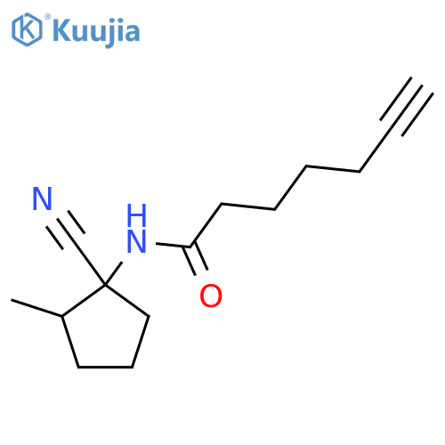 N-(1-cyano-2-methylcyclopentyl)hept-6-ynamide structure