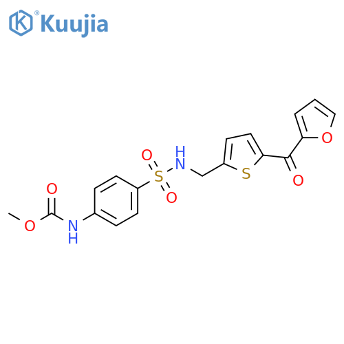 methyl N-[4-({[5-(furan-2-carbonyl)thiophen-2-yl]methyl}sulfamoyl)phenyl]carbamate structure