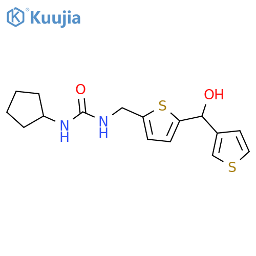 1-cyclopentyl-3-({5-[hydroxy(thiophen-3-yl)methyl]thiophen-2-yl}methyl)urea structure