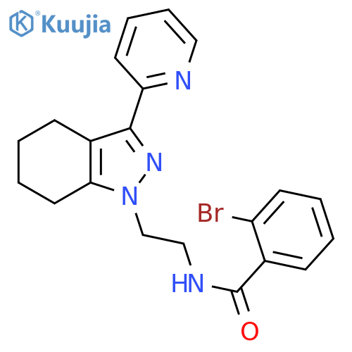 2-bromo-N-{2-[3-(pyridin-2-yl)-4,5,6,7-tetrahydro-1H-indazol-1-yl]ethyl}benzamide structure