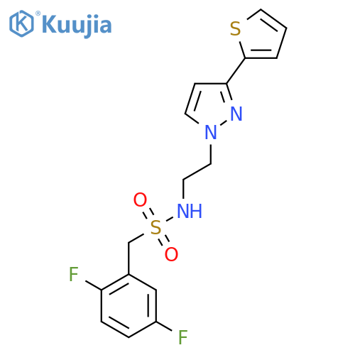 1-(2,5-difluorophenyl)-N-{2-3-(thiophen-2-yl)-1H-pyrazol-1-ylethyl}methanesulfonamide structure