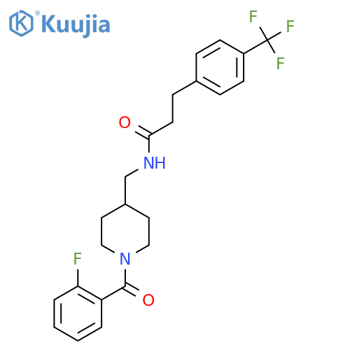 N-{1-(2-fluorobenzoyl)piperidin-4-ylmethyl}-3-4-(trifluoromethyl)phenylpropanamide structure