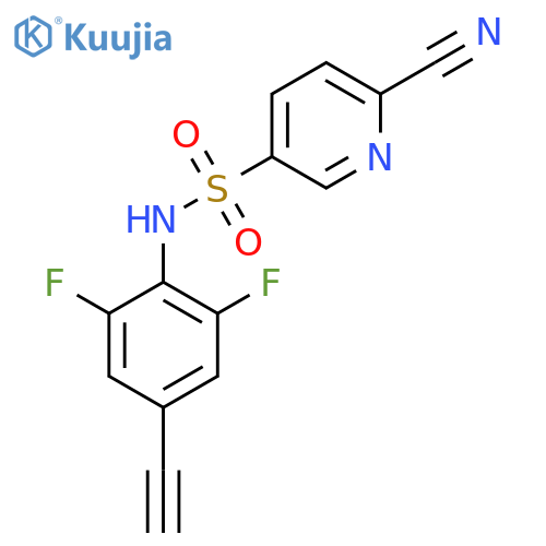 6-cyano-N-(4-ethynyl-2,6-difluorophenyl)pyridine-3-sulfonamide structure