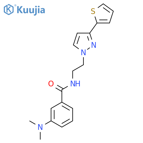 3-(dimethylamino)-N-{2-3-(thiophen-2-yl)-1H-pyrazol-1-ylethyl}benzamide structure