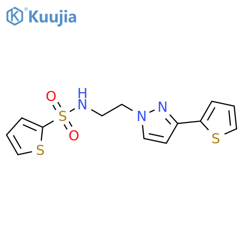 N-{2-3-(thiophen-2-yl)-1H-pyrazol-1-ylethyl}thiophene-2-sulfonamide structure