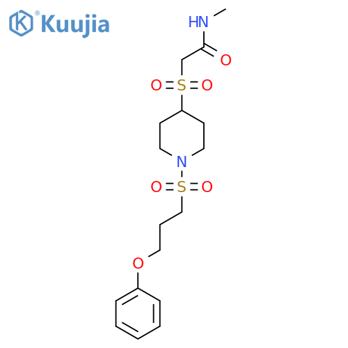 N-methyl-2-{[1-(3-phenoxypropanesulfonyl)piperidin-4-yl]sulfonyl}acetamide structure