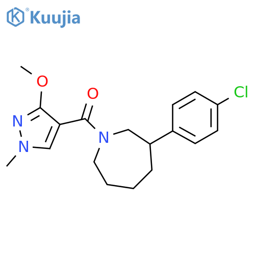[3-(4-chlorophenyl)azepan-1-yl]-(3-methoxy-1-methylpyrazol-4-yl)methanone structure