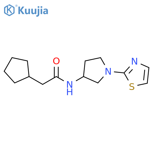 2-cyclopentyl-N-[1-(1,3-thiazol-2-yl)pyrrolidin-3-yl]acetamide structure
