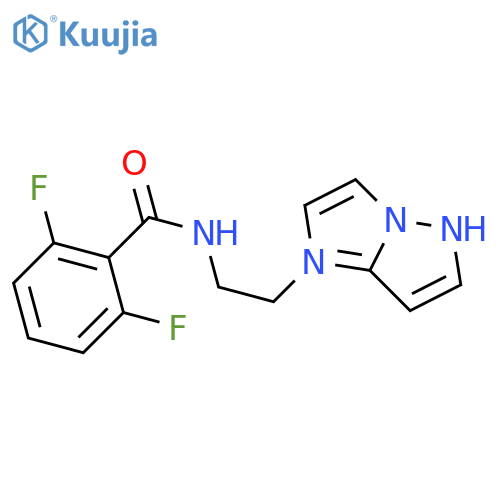 2,6-difluoro-N-(2-{1H-pyrazolo[1,5-a]imidazol-1-yl}ethyl)benzamide structure