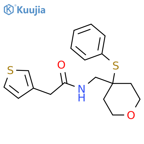 N-[[Tetrahydro-4-(phenylthio)-2H-pyran-4-yl]methyl]-3-thiopheneacetamide structure