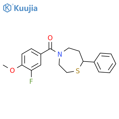 4-(3-fluoro-4-methoxybenzoyl)-7-phenyl-1,4-thiazepane structure