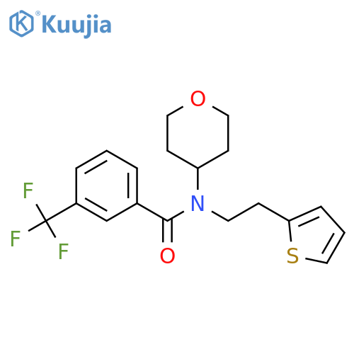 N-(oxan-4-yl)-N-[2-(thiophen-2-yl)ethyl]-3-(trifluoromethyl)benzamide structure