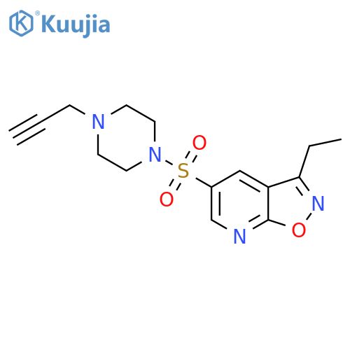 1-({3-Ethyl-[1,2]oxazolo[5,4-b]pyridin-5-yl}sulfonyl)-4-(prop-2-yn-1-yl)piperazine structure