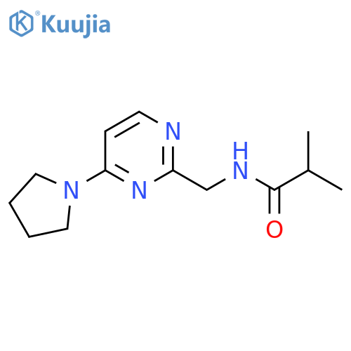 2-methyl-N-{[4-(pyrrolidin-1-yl)pyrimidin-2-yl]methyl}propanamide structure