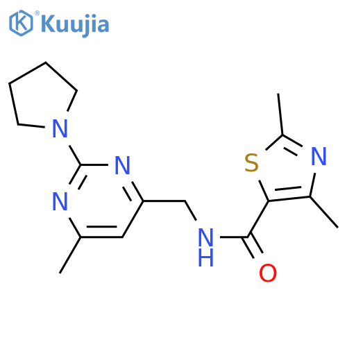 2,4-dimethyl-N-{[6-methyl-2-(pyrrolidin-1-yl)pyrimidin-4-yl]methyl}-1,3-thiazole-5-carboxamide structure