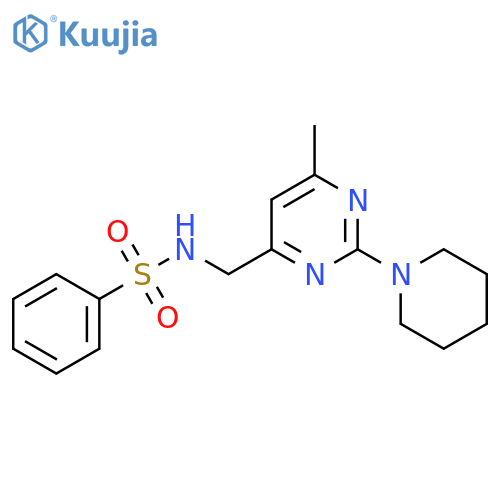 N-{[6-methyl-2-(piperidin-1-yl)pyrimidin-4-yl]methyl}benzenesulfonamide structure