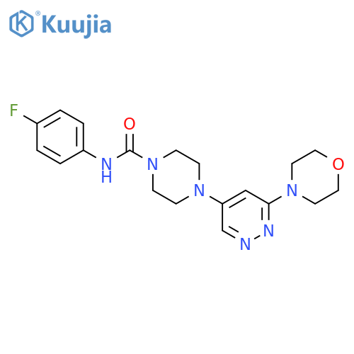 N-(4-fluorophenyl)-4-[6-(morpholin-4-yl)pyridazin-4-yl]piperazine-1-carboxamide structure
