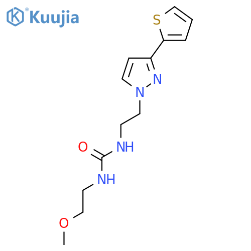 3-(2-methoxyethyl)-1-{2-3-(thiophen-2-yl)-1H-pyrazol-1-ylethyl}urea structure