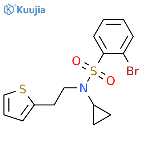 2-bromo-N-cyclopropyl-N-[2-(thiophen-2-yl)ethyl]benzene-1-sulfonamide structure