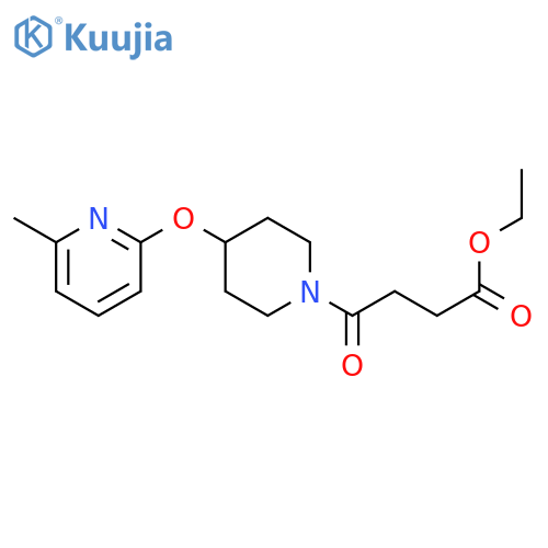 ethyl 4-{4-[(6-methylpyridin-2-yl)oxy]piperidin-1-yl}-4-oxobutanoate structure