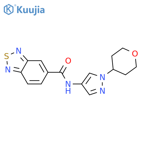 N-(1-(tetrahydro-2H-pyran-4-yl)-1H-pyrazol-4-yl)benzo[c][1,2,5]thiadiazole-5-carboxamide structure