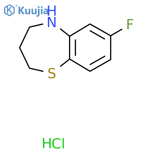 7-Fluoro-2,3,4,5-tetrahydro-1,5-benzothiazepine hydrochloride structure
