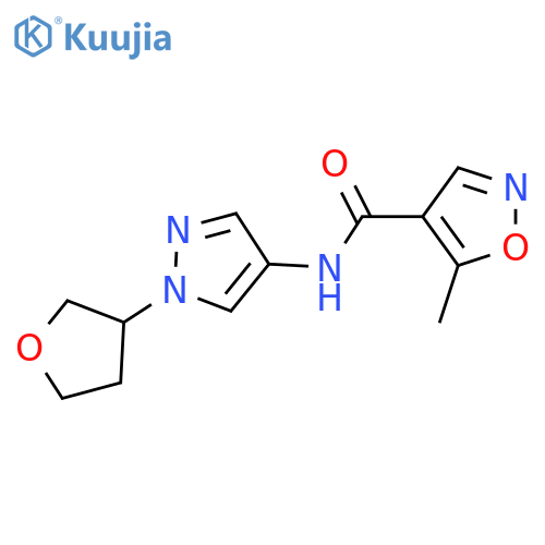 5-methyl-N-[1-(oxolan-3-yl)pyrazol-4-yl]-1,2-oxazole-4-carboxamide structure