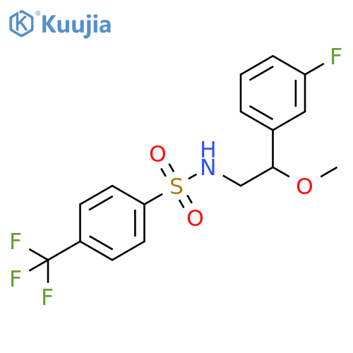 N-[2-(3-Fluorophenyl)-2-methoxyethyl]-4-(trifluoromethyl)benzenesulfonamide structure