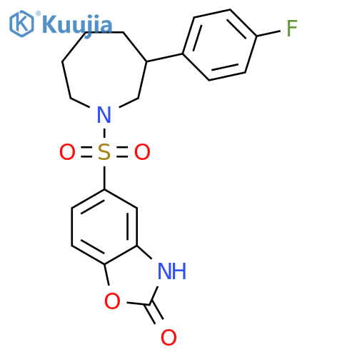 5-[3-(4-fluorophenyl)azepan-1-yl]sulfonyl-3H-1,3-benzoxazol-2-one structure