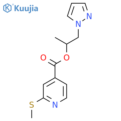 1-(1H-pyrazol-1-yl)propan-2-yl 2-(methylsulfanyl)pyridine-4-carboxylate structure
