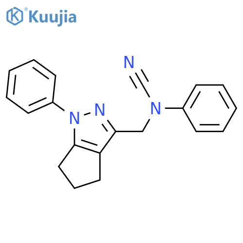 N-cyano-N-({1-phenyl-1H,4H,5H,6H-cyclopenta[c]pyrazol-3-yl}methyl)aniline structure