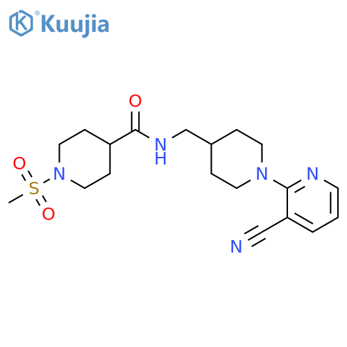 N-{[1-(3-cyanopyridin-2-yl)piperidin-4-yl]methyl}-1-methanesulfonylpiperidine-4-carboxamide structure