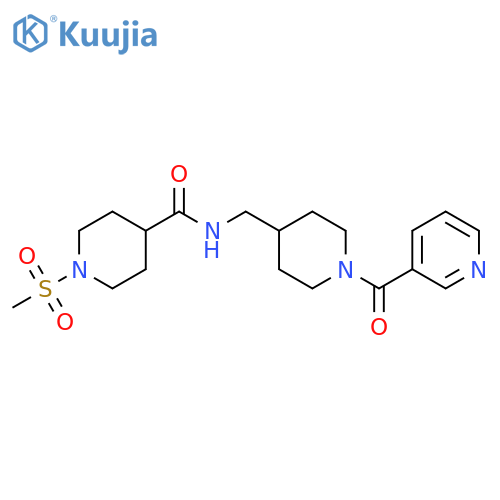 1-methanesulfonyl-N-{[1-(pyridine-3-carbonyl)piperidin-4-yl]methyl}piperidine-4-carboxamide structure