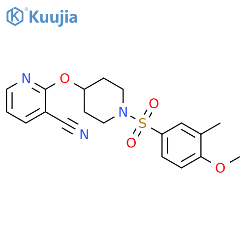2-{[1-(4-methoxy-3-methylbenzenesulfonyl)piperidin-4-yl]oxy}pyridine-3-carbonitrile structure