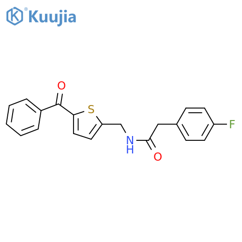 N-[(5-benzoylthiophen-2-yl)methyl]-2-(4-fluorophenyl)acetamide structure