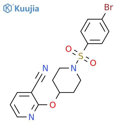 2-{[1-(4-bromobenzenesulfonyl)piperidin-4-yl]oxy}pyridine-3-carbonitrile structure