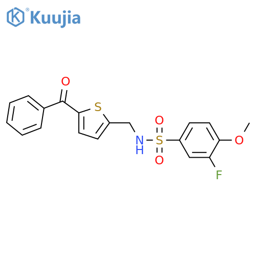 N-[(5-benzoylthiophen-2-yl)methyl]-3-fluoro-4-methoxybenzene-1-sulfonamide structure