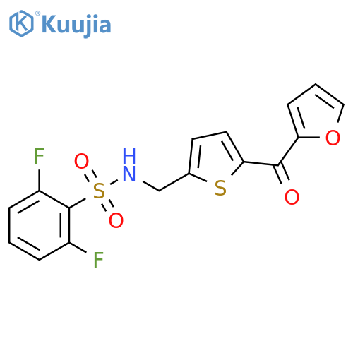 2,6-difluoro-N-{[5-(furan-2-carbonyl)thiophen-2-yl]methyl}benzene-1-sulfonamide structure