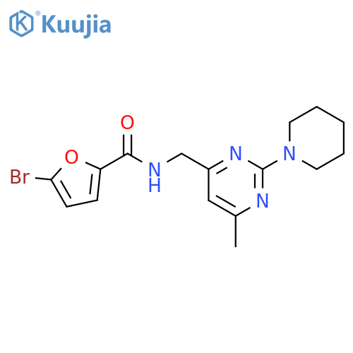 5-bromo-N-{[6-methyl-2-(piperidin-1-yl)pyrimidin-4-yl]methyl}furan-2-carboxamide structure