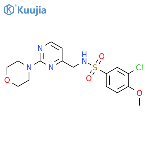 3-chloro-4-methoxy-N-{[2-(morpholin-4-yl)pyrimidin-4-yl]methyl}benzene-1-sulfonamide structure