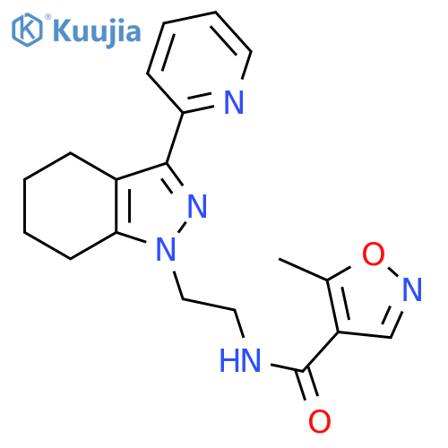 5-methyl-N-{2-[3-(pyridin-2-yl)-4,5,6,7-tetrahydro-1H-indazol-1-yl]ethyl}-1,2-oxazole-4-carboxamide structure
