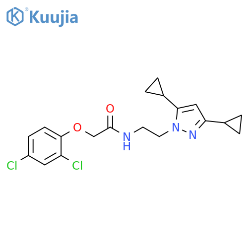 2-(2,4-dichlorophenoxy)-N-[2-(3,5-dicyclopropyl-1H-pyrazol-1-yl)ethyl]acetamide structure