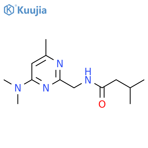 N-{[4-(dimethylamino)-6-methylpyrimidin-2-yl]methyl}-3-methylbutanamide structure